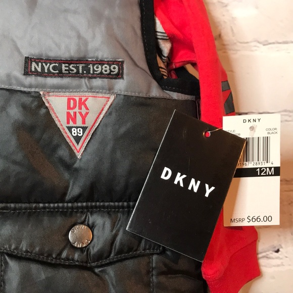 NWT DKNY Boy’s 12M Puffer Vest Hoodie 3pc Set - Picture 2 of 13